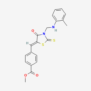 methyl 4-[(Z)-(3-{[(2-methylphenyl)amino]methyl}-4-oxo-2-thioxo-1,3-thiazolidin-5-ylidene)methyl]benzoate