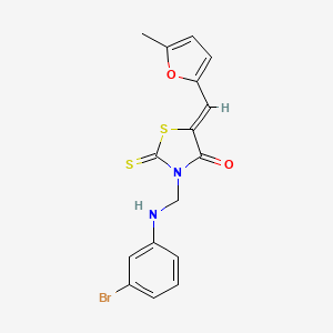 (5Z)-3-{[(3-bromophenyl)amino]methyl}-5-[(5-methylfuran-2-yl)methylidene]-2-thioxo-1,3-thiazolidin-4-one