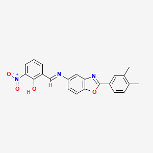 2-[(E)-{[2-(3,4-dimethylphenyl)-1,3-benzoxazol-5-yl]imino}methyl]-6-nitrophenol