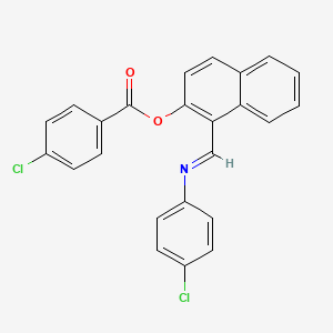 molecular formula C24H15Cl2NO2 B11553264 [1-[(4-chlorophenyl)iminomethyl]naphthalen-2-yl] 4-chlorobenzoate 