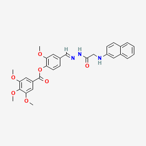 molecular formula C30H29N3O7 B11553279 2-Methoxy-4-[(E)-({2-[(naphthalen-2-YL)amino]acetamido}imino)methyl]phenyl 3,4,5-trimethoxybenzoate 