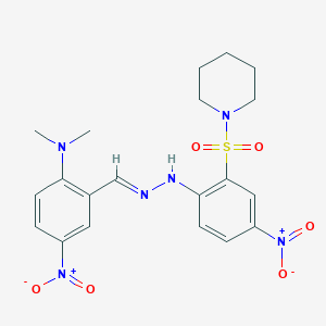 N,N-dimethyl-4-nitro-2-[(E)-{2-[4-nitro-2-(piperidin-1-ylsulfonyl)phenyl]hydrazinylidene}methyl]aniline