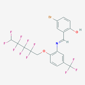 4-bromo-2-[(E)-({2-[(2,2,3,3,4,4,5,5-octafluoropentyl)oxy]-5-(trifluoromethyl)phenyl}imino)methyl]phenol