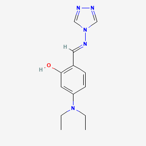 molecular formula C13H17N5O B11553340 Phenol, 2-(1,2,4-triazol-4-yliminomethyl)-5-diethylamino- 