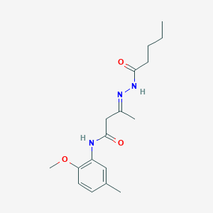 Butanamide, 3-(1-oxopentylhydrazono)-N-(2-methoxy-5methylphenyl)-