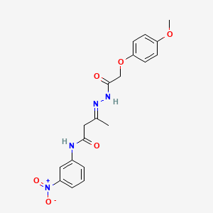 (3E)-3-{[(4-methoxyphenoxy)acetyl]hydrazono}-N-(3-nitrophenyl)butanamide