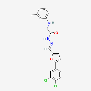 molecular formula C20H17Cl2N3O2 B11553390 N'-[(E)-[5-(3,4-Dichlorophenyl)furan-2-YL]methylidene]-2-[(3-methylphenyl)amino]acetohydrazide 