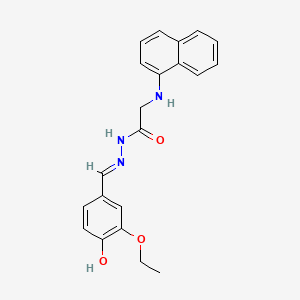 molecular formula C21H21N3O3 B11553400 N'-[(E)-(3-Ethoxy-4-hydroxyphenyl)methylidene]-2-[(naphthalen-1-YL)amino]acetohydrazide 