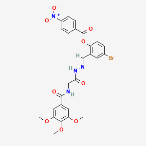 4-Bromo-2-[(E)-({2-[(3,4,5-trimethoxyphenyl)formamido]acetamido}imino)methyl]phenyl 4-nitrobenzoate