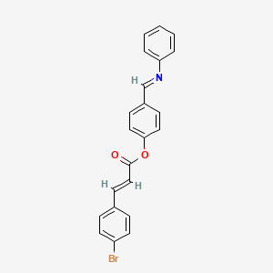 molecular formula C22H16BrNO2 B11553427 4-[(E)-(phenylimino)methyl]phenyl (2E)-3-(4-bromophenyl)prop-2-enoate 