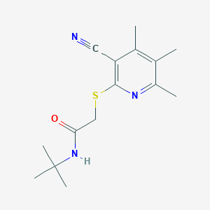 N-tert-butyl-2-[(3-cyano-4,5,6-trimethylpyridin-2-yl)sulfanyl]acetamide