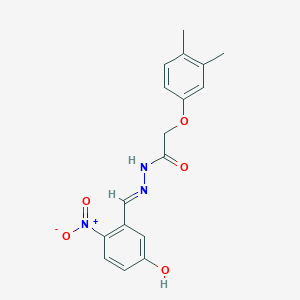 2-(3,4-dimethylphenoxy)-N'-[(E)-(5-hydroxy-2-nitrophenyl)methylidene]acetohydrazide