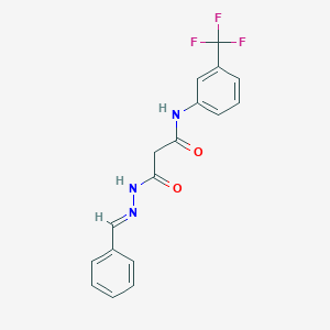 3-[(2E)-2-benzylidenehydrazinyl]-3-oxo-N-[3-(trifluoromethyl)phenyl]propanamide