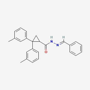 2,2-bis(3-methylphenyl)-N'-[(E)-phenylmethylidene]cyclopropanecarbohydrazide