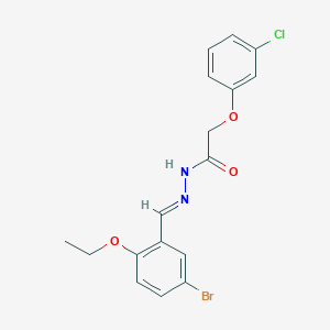 molecular formula C17H16BrClN2O3 B11553470 N'-[(E)-(5-bromo-2-ethoxyphenyl)methylidene]-2-(3-chlorophenoxy)acetohydrazide 