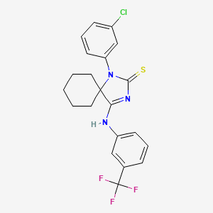 (4Z)-1-(3-chlorophenyl)-4-{[3-(trifluoromethyl)phenyl]imino}-1,3-diazaspiro[4.5]decane-2-thione