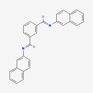 molecular formula C28H20N2 B11553489 N,N'-[benzene-1,3-diyldi(E)methylylidene]dinaphthalen-2-amine 