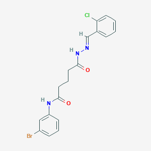 molecular formula C18H17BrClN3O2 B11553494 N-(3-bromophenyl)-5-[(2E)-2-(2-chlorobenzylidene)hydrazinyl]-5-oxopentanamide 