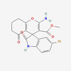 Methyl 2-amino-5'-bromo-2',5-dioxo-1',2',5,6,7,8-hexahydrospiro[chromene-4,3'-indole]-3-carboxylate