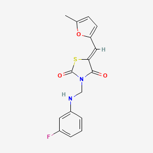 (5Z)-3-{[(3-fluorophenyl)amino]methyl}-5-[(5-methylfuran-2-yl)methylidene]-1,3-thiazolidine-2,4-dione