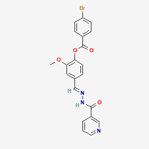 2-methoxy-4-{(E)-[2-(pyridin-3-ylcarbonyl)hydrazinylidene]methyl}phenyl 4-bromobenzoate