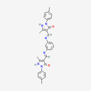 4,4'-[benzene-1,3-diylbis(iminomethylylidene)]bis[5-methyl-2-(4-methylphenyl)-2,4-dihydro-3H-pyrazol-3-one]