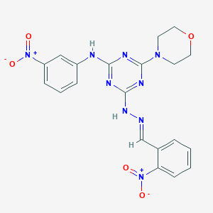 4-(morpholin-4-yl)-6-[(2E)-2-(2-nitrobenzylidene)hydrazinyl]-N-(3-nitrophenyl)-1,3,5-triazin-2-amine