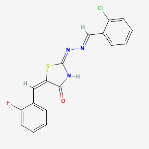 (2E,5E)-2-[(2E)-(2-chlorobenzylidene)hydrazinylidene]-5-(2-fluorobenzylidene)-1,3-thiazolidin-4-one