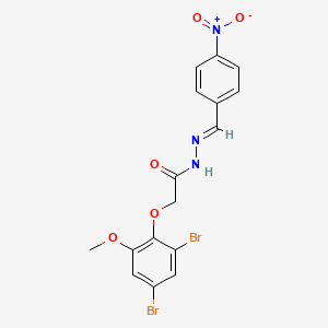 molecular formula C16H13Br2N3O5 B11553618 2-(2,4-dibromo-6-methoxyphenoxy)-N'-[(E)-(4-nitrophenyl)methylidene]acetohydrazide 