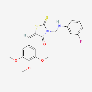 (5E)-3-{[(3-fluorophenyl)amino]methyl}-2-thioxo-5-(3,4,5-trimethoxybenzylidene)-1,3-thiazolidin-4-one