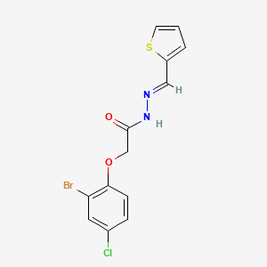 2-(2-bromo-4-chlorophenoxy)-N'-[(E)-thiophen-2-ylmethylidene]acetohydrazide