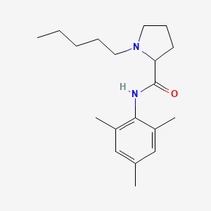 molecular formula C19H30N2O B11553643 1-pentyl-N-(2,4,6-trimethylphenyl)pyrrolidine-2-carboxamide 