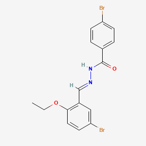 molecular formula C16H14Br2N2O2 B11553663 4-bromo-N'-[(E)-(5-bromo-2-ethoxyphenyl)methylidene]benzohydrazide 