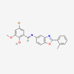 4-bromo-2-methoxy-6-[(E)-{[2-(2-methylphenyl)-1,3-benzoxazol-5-yl]imino}methyl]phenol