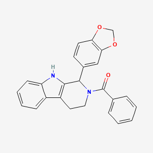 molecular formula C25H20N2O3 B11553707 [1-(1,3-benzodioxol-5-yl)-1,3,4,9-tetrahydro-2H-beta-carbolin-2-yl](phenyl)methanone 