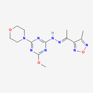 2-methoxy-4-{(2E)-2-[1-(4-methyl-1,2,5-oxadiazol-3-yl)ethylidene]hydrazinyl}-6-(morpholin-4-yl)-1,3,5-triazine