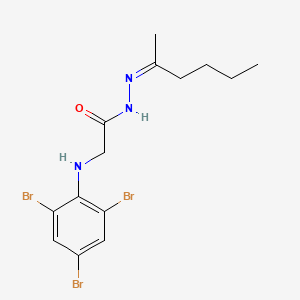 molecular formula C14H18Br3N3O B11553716 N'-[(2Z)-Hexan-2-ylidene]-2-[(2,4,6-tribromophenyl)amino]acetohydrazide 