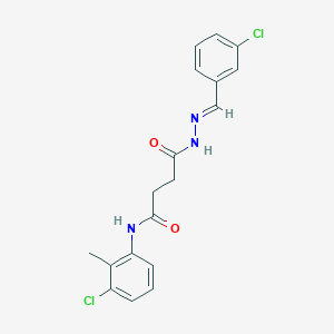 molecular formula C18H17Cl2N3O2 B11553734 4-[(2E)-2-(3-chlorobenzylidene)hydrazinyl]-N-(3-chloro-2-methylphenyl)-4-oxobutanamide 