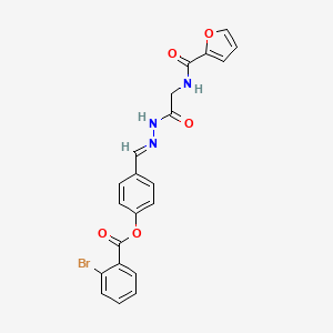 4-[(E)-({2-[(Furan-2-YL)formamido]acetamido}imino)methyl]phenyl 2-bromobenzoate