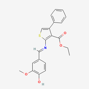 ethyl 2-{[(E)-(4-hydroxy-3-methoxyphenyl)methylidene]amino}-4-phenylthiophene-3-carboxylate