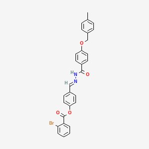 [4-[(E)-[[4-[(4-methylphenyl)methoxy]benzoyl]hydrazinylidene]methyl]phenyl] 2-bromobenzoate