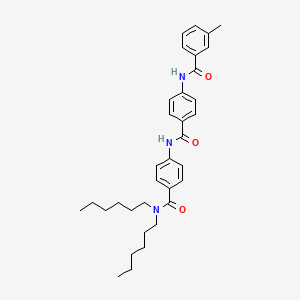 molecular formula C34H43N3O3 B11553774 N-(4-{[4-(Dihexylcarbamoyl)phenyl]carbamoyl}phenyl)-3-methylbenzamide 