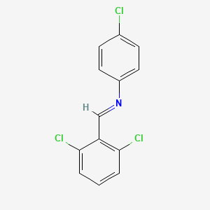 molecular formula C13H8Cl3N B11553775 4-chloro-N-[(E)-(2,6-dichlorophenyl)methylidene]aniline 