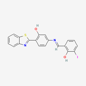 2-(1,3-benzothiazol-2-yl)-5-{[(E)-(2-hydroxy-3-iodophenyl)methylidene]amino}phenol