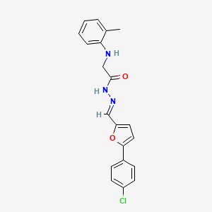 molecular formula C20H18ClN3O2 B11553782 N'-[(E)-[5-(4-Chlorophenyl)furan-2-YL]methylidene]-2-[(2-methylphenyl)amino]acetohydrazide 