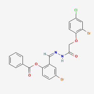 4-bromo-2-[(Z)-{2-[(2-bromo-4-chlorophenoxy)acetyl]hydrazinylidene}methyl]phenyl benzoate