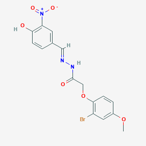 2-(2-bromo-4-methoxyphenoxy)-N'-[(E)-(4-hydroxy-3-nitrophenyl)methylidene]acetohydrazide