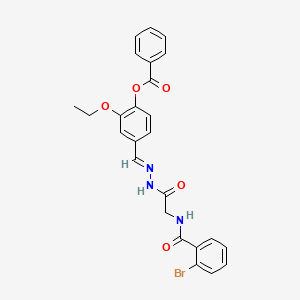 4-[(E)-({2-[(2-Bromophenyl)formamido]acetamido}imino)methyl]-2-ethoxyphenyl benzoate