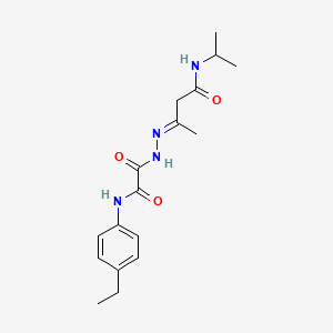 (3E)-3-(2-{[(4-ethylphenyl)amino](oxo)acetyl}hydrazinylidene)-N-(propan-2-yl)butanamide