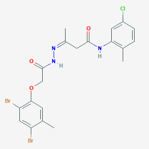 (3Z)-N-(5-chloro-2-methylphenyl)-3-{2-[(2,4-dibromo-5-methylphenoxy)acetyl]hydrazinylidene}butanamide